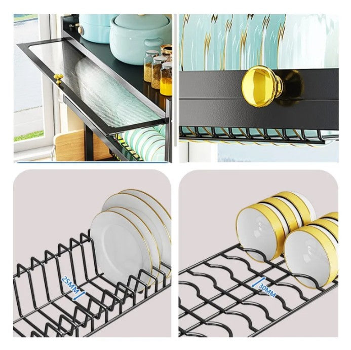 Escurridor doble tapa + set cuchillos